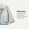 imageAmazon Essentials x Sofia Grainge Toddlers and Baby Girls Midweight Field Jacket with RuffleIvory Blue Outlined Blooms