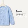 imageAmazon Essentials x Sofia Grainge Unisex Babies Toddlers and Kids Cable Crewneck SweaterLight Blue