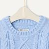 imageAmazon Essentials x Sofia Grainge Unisex Babies Toddlers and Kids Cable Crewneck SweaterLight Blue