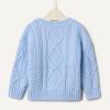 imageAmazon Essentials x Sofia Grainge Unisex Babies Toddlers and Kids Cable Crewneck SweaterLight Blue