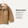 imageAmazon Essentials x Sofia Grainge Unisex Toddlers and Babies Sherpa Overshirt JacketCamel