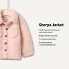 imageAmazon Essentials x Sofia Grainge Unisex Toddlers and Babies Sherpa Overshirt JacketLight Pink