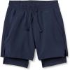 imageAmazon Essentials Boys Active Performance Stretch Woven Athletic Training Shorts with LinerNavy