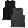 imageAmazon Essentials Mens Active Quick Dry Tech Stretch Lightweight Sleeveless Muscle Shirt MultipacksBlackHeather Graphite