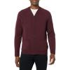imageAmazon Essentials Mens Lambs Wool VNeck Cardigan Sweater with Pockets Previously GoodthreadsDark Burgundy