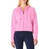 imageAmazon Essentials Womens Soft Performance Knit Cropped Jacket with HoodSpace Dye Pink