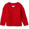 imageAmazon Essentials x Sofia Grainge Unisex Babies Toddlers and Kids Cable Crewneck SweaterRed