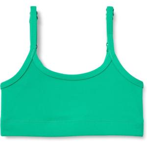 imageAmazon Essentials Girls Athletic FormFlex Buttery Soft Light Support Spaghetti Strap Training Sports BraEmerald Green