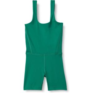 imageAmazon Essentials Girls Gymnastics Buttery Soft FormFlex Tank Unitard Leotard with ShortsEmerald Green