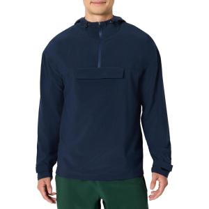 imageAmazon Essentials Mens Athletic Lightweight Stretch Woven Colorblock Anorak Hiking Running JacketNavy