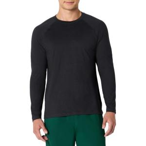 imageAmazon Essentials Mens Athletic Soft Performance Lightweight Long Sleeve Gym Workout ShirtSpace Dye Black