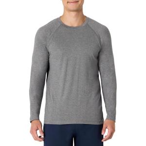 imageAmazon Essentials Mens Athletic Soft Performance Lightweight Long Sleeve Gym Workout ShirtSpace Dye Grey