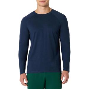 imageAmazon Essentials Mens Athletic Soft Performance Lightweight Long Sleeve Gym Workout ShirtSpace Dye Navy