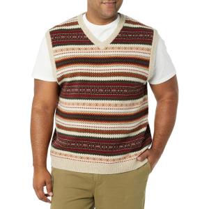 imageAmazon Essentials Mens Lambs Wool Sweater Vest Previously GoodthreadsOatmeal Heather Fair Isle