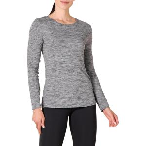 imageAmazon Essentials Womens Active Quick Dry Tech Stretch Lightweight LongSleeve TShirt Available in Plus SizeBlack Heather