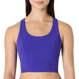 imageAmazon Essentials Womens Active Total Train Medium Support Gym Workout Racerback Crop Tank with BuiltIn BraRoyal Blue