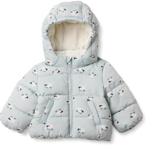imageAmazon Essentials x Sofia Grainge Babies Toddlers and Boys WaterResistant Hooded Puffer JacketDove Grey Sheep