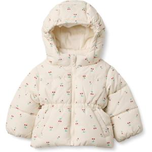 imageAmazon Essentials x Sofia Grainge Girls WaterResistant Hooded Puffer JacketIvory Cherries