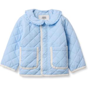 imageAmazon Essentials x Sofia Grainge Toddlers and Baby Girls Midweight Field Jacket with RuffleLight Blue