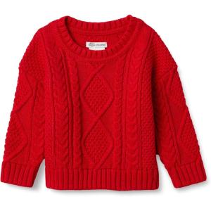 imageAmazon Essentials x Sofia Grainge Unisex Babies Toddlers and Kids Cable Crewneck SweaterRed