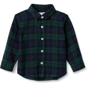 imageAmazon Essentials x Sofia Grainge Unisex Toddlers and Babies Button Down Plaid Flannel ShirtDark Emerald Green Deep Blue Plaid