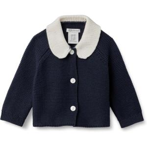 imageAmazon Essentials x Sofia Grainge Unisex Toddlers and Babies Peter Pan Collar Sweater JacketNavy