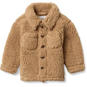 imageAmazon Essentials x Sofia Grainge Unisex Toddlers and Babies Sherpa Overshirt JacketCamel