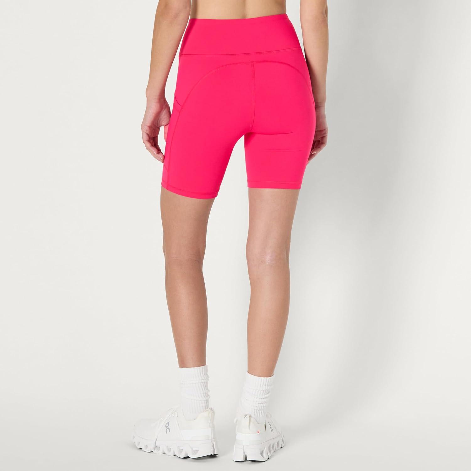 imageAmazon Essentials Womens Active Total Train High Waist 7quot Gym Workout Biker Shorts with PocketsHot Pink