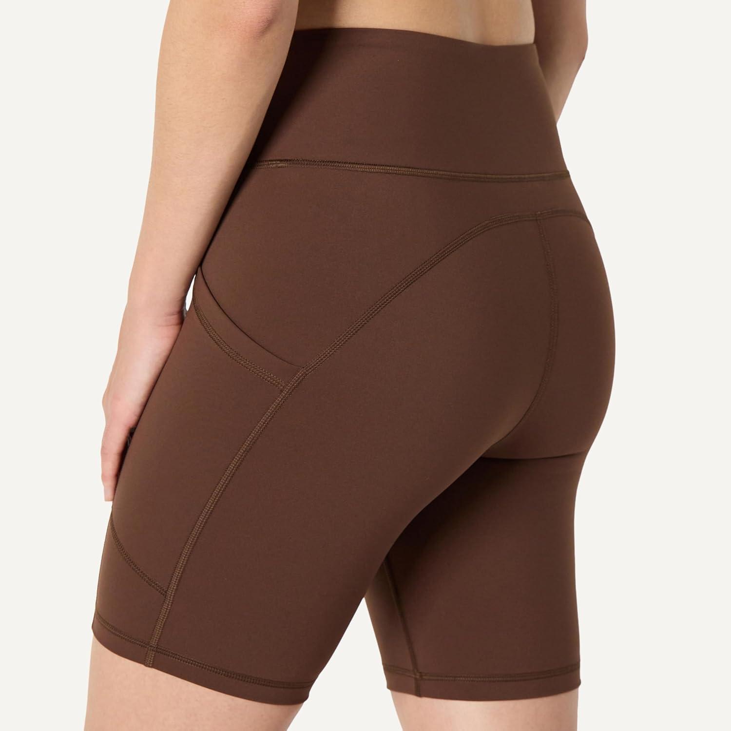 imageAmazon Essentials Womens Active Total Train High Waist 7quot Gym Workout Biker Shorts with PocketsRich Hazel