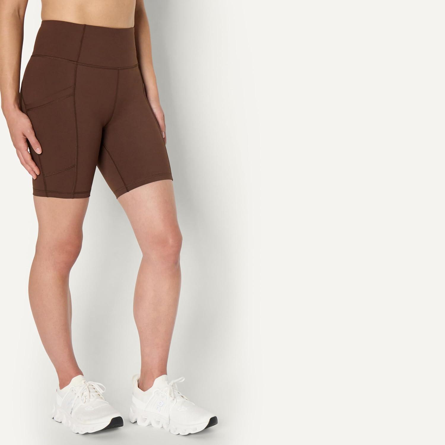 imageAmazon Essentials Womens Active Total Train High Waist 7quot Gym Workout Biker Shorts with PocketsRich Hazel