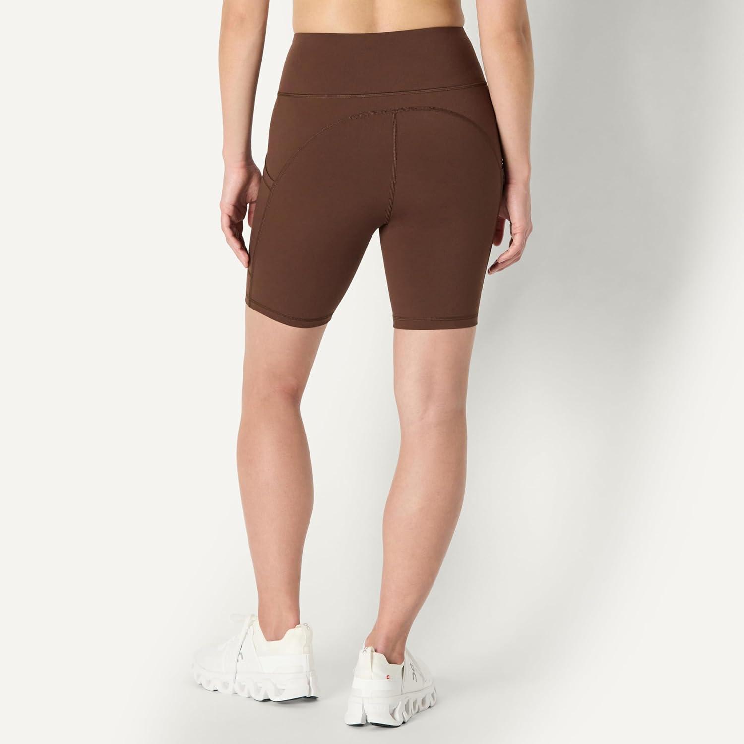 imageAmazon Essentials Womens Active Total Train High Waist 7quot Gym Workout Biker Shorts with PocketsRich Hazel