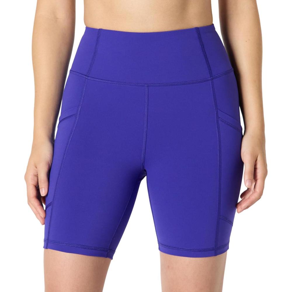 imageAmazon Essentials Womens Active Total Train High Waist 7quot Gym Workout Biker Shorts with PocketsRoyal Blue