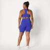 imageAmazon Essentials Womens Active Total Train High Waist 7quot Gym Workout Biker Shorts with PocketsRoyal Blue
