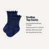 imageAmazon Essentials x Sofia Grainge Toddlers and Baby Girls Scallop Top Socks 6 PairsHeather GreyLight BlueNavy