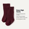 imageAmazon Essentials x Sofia Grainge Unisex Toddlers and Babies Cable Knit KneeHigh Socks 6 PairsBurgundyPinkTan