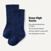 imageAmazon Essentials x Sofia Grainge Unisex Toddlers and Babies Cable Knit KneeHigh Socks 6 PairsHeather GreyLight BlueNavy