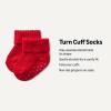 imageAmazon Essentials x Sofia Grainge Unisex Toddlers and Babies Knitted Turn Cuff Socks 6 PairsDark GreenIvoryRed