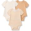 imageAmazon Essentials x Sofia Grainge Unisex Babies Short Sleeve Crewneck Bodysuit Pack of 3IvoryLight CamelStripe