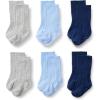 imageAmazon Essentials x Sofia Grainge Unisex Toddlers and Babies Cable Knit KneeHigh Socks 6 PairsHeather GreyLight BlueNavy