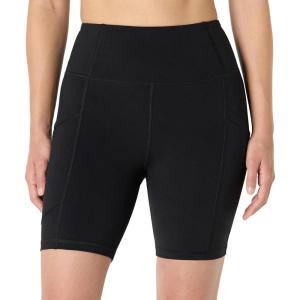imageAmazon Essentials Womens Active Total Train High Waist 7quot Gym Workout Biker Shorts with PocketsBlack