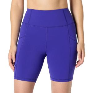 imageAmazon Essentials Womens Active Total Train High Waist 7quot Gym Workout Biker Shorts with PocketsRoyal Blue