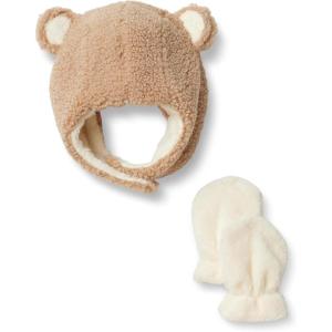 imageAmazon Essentials x Sofia Grainge Unisex Babies Hat and Mittens SetLight Camel