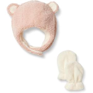 imageAmazon Essentials x Sofia Grainge Unisex Babies Hat and Mittens SetPale Pink