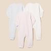 imageAmazon Essentials unisexbaby Cotton ZipFront Footless SleepsuitIvoryPale PinkDove Grey