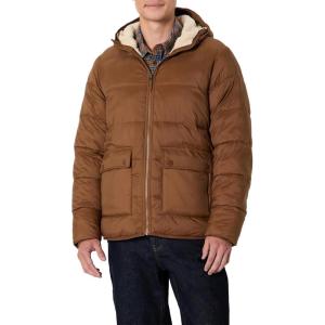 imageAmazon Essentials Mens LongSleeve WaterResistant SherpaLined Puffer JacketBrown