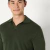imageAmazon Essentials Mens Long Sleeve Regular Fit Knit Polo SweaterDark Olive