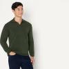imageAmazon Essentials Mens Long Sleeve Regular Fit Knit Polo SweaterDark Olive