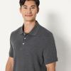imageAmazon Essentials Mens Regular Fit Interlock Polo ShirtCharcoal Heather
