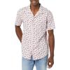 imageAmazon Essentials Mens Vacation Cotton Resort Shirt SlimFit Short SleeveLavender Palm Leaf Print