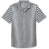 imageAmazon Essentials Mens Vacation Cotton Resort Shirt SlimFit Short SleeveNavy Stripe